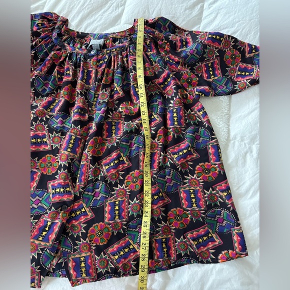 Sorrel vintage blouse with geometric colorful print size 22 - Picture 9 of 11